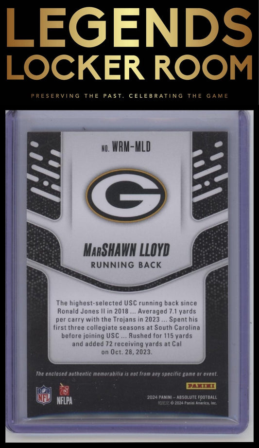 2024 Panini Absolute #WRM-MLD MarShawn Lloyd War Room Materials #/199