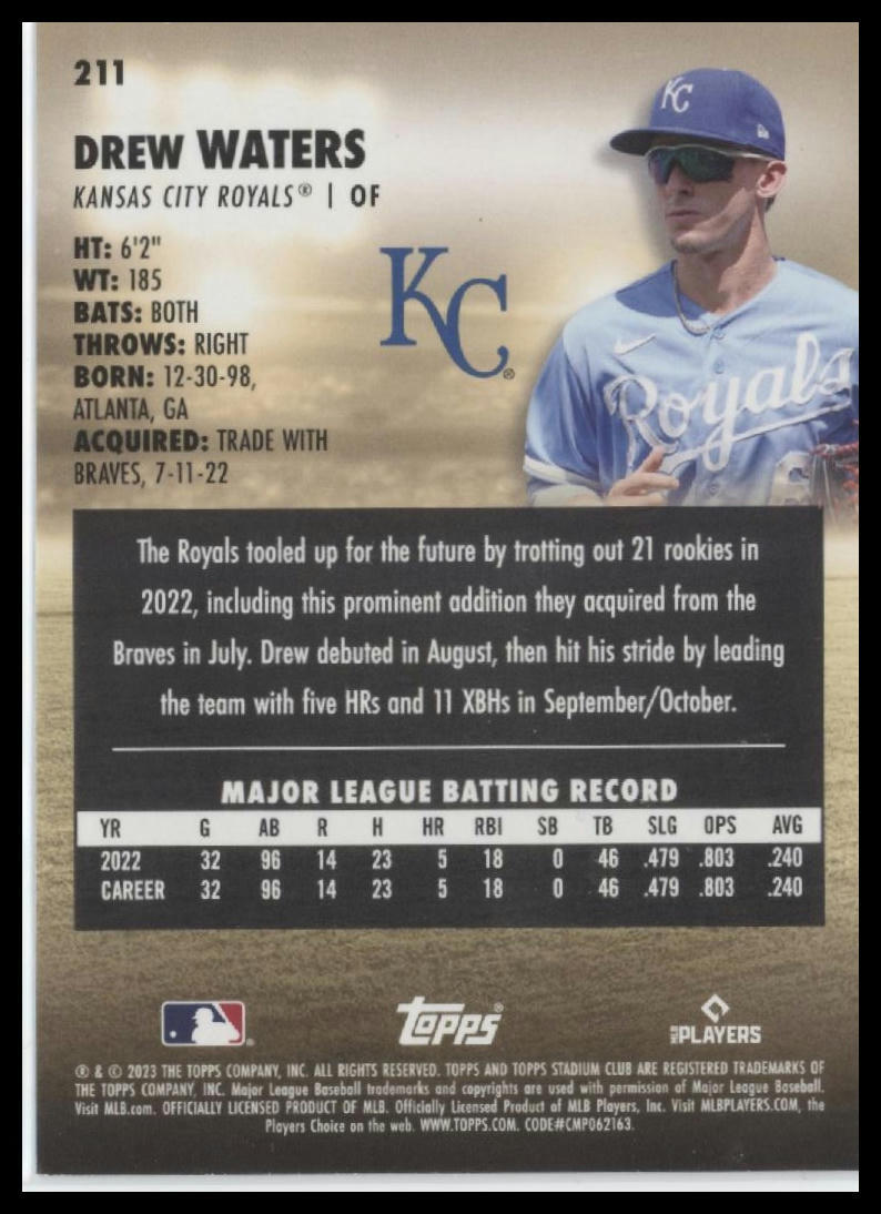 2023 Stadium Club #211 Drew Waters