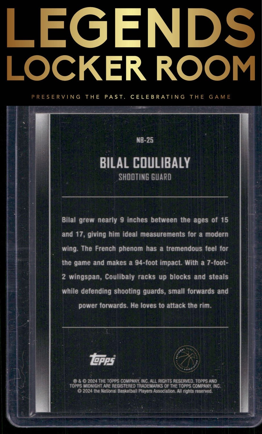 2023-24 Topps Midnight #NB-25 Bilal Coulibaly Nightball