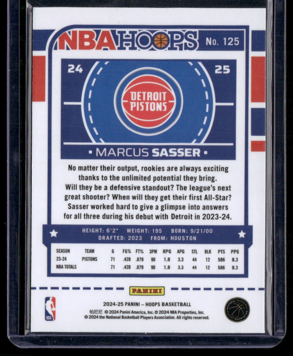 2024-25 Hoops #125 Marcus Sasser Premium Prizms Silver