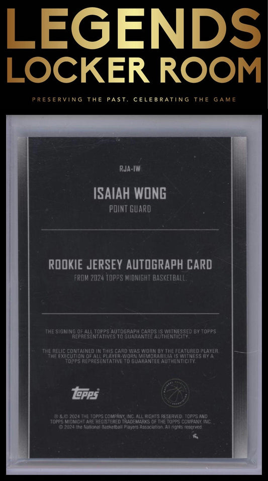 2023-24 Topps Midnight Isaiah Wong Rookie Jersey Auto Twilight /199