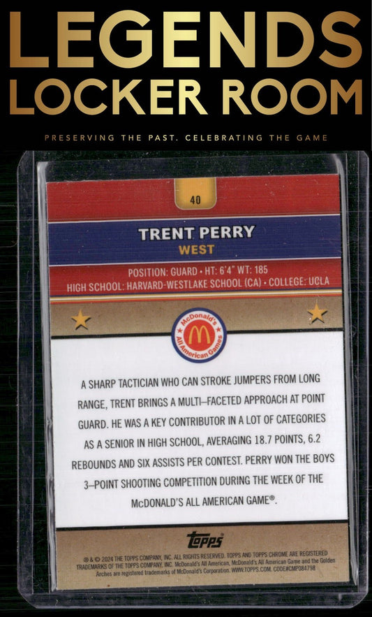 2024 Topps Chrome McDonald's All-American #40 Trent Perry