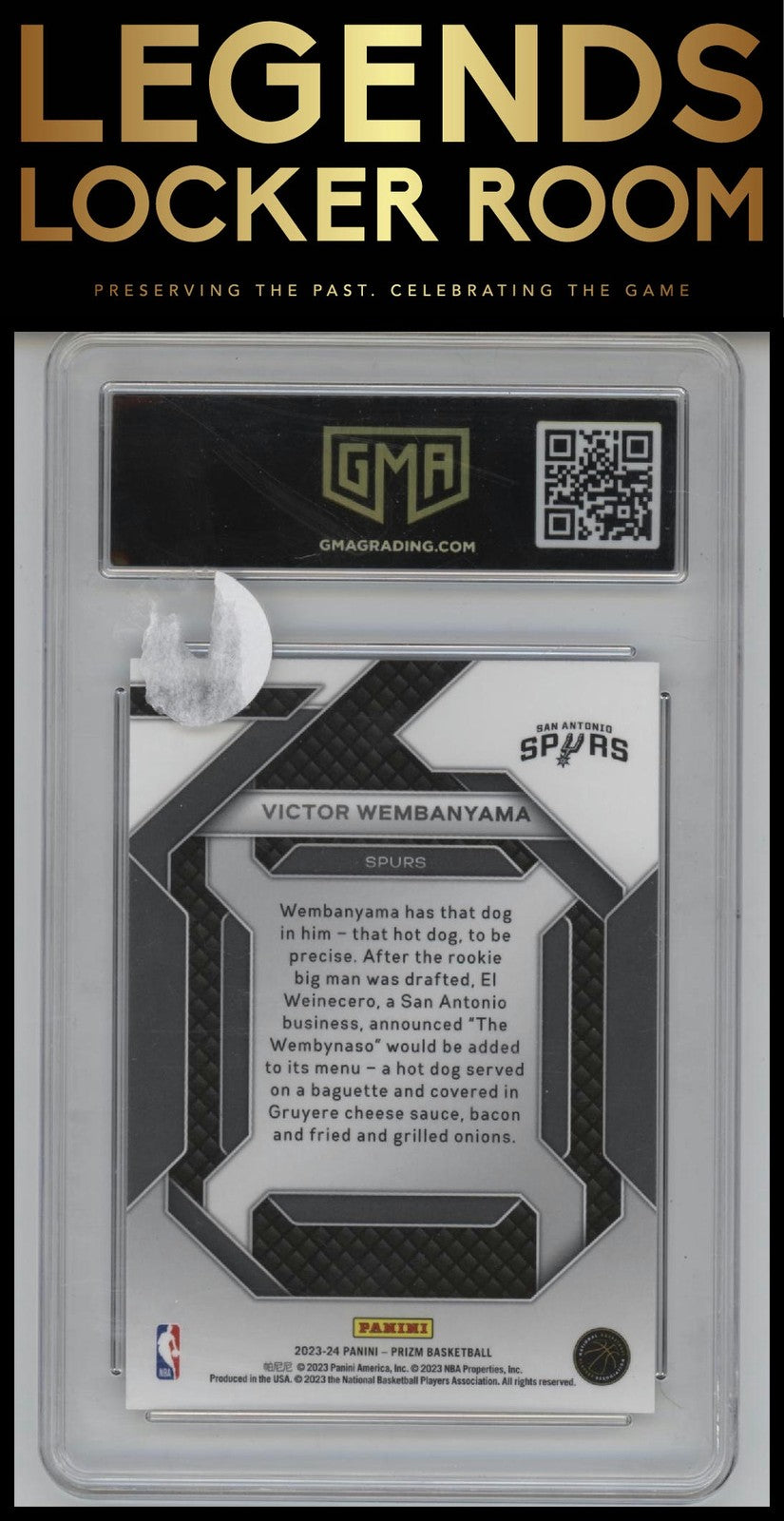 2023-24 Panini Prizm #12 Victor Wembanyama Emergent GMA 10