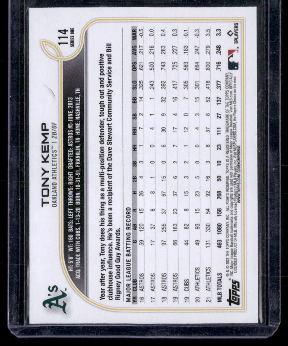 2022 Topps #114 Tony Kemp