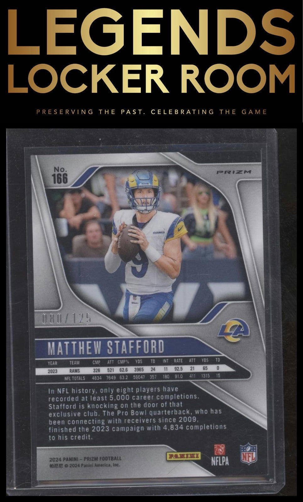 2024 Panini Prizm #166 Matthew Stafford Purple #/125