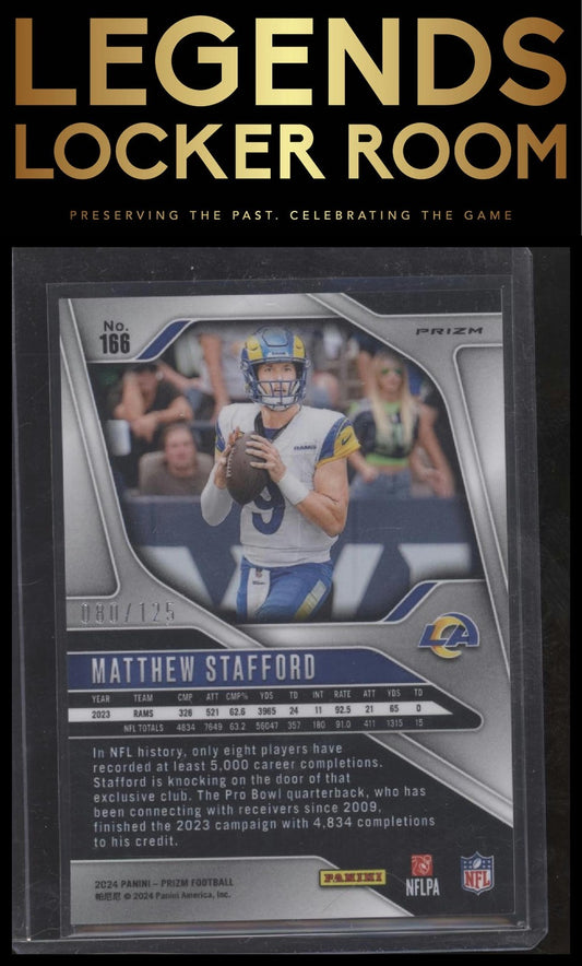2024 Panini Prizm #166 Matthew Stafford Purple #/125