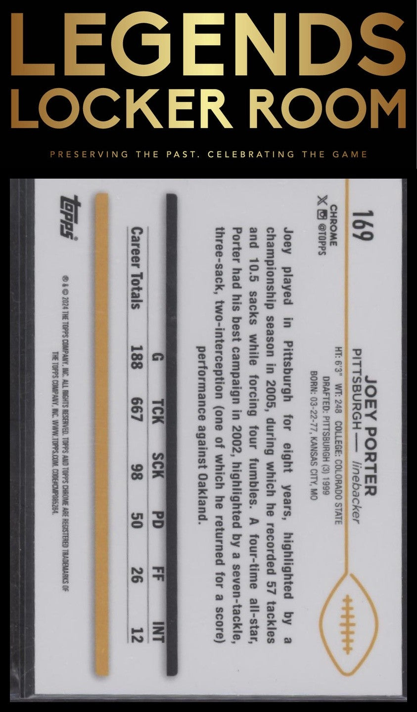 2024 Topps Chrome #169 Joey Porter Yellow Geometric Refractor #/75