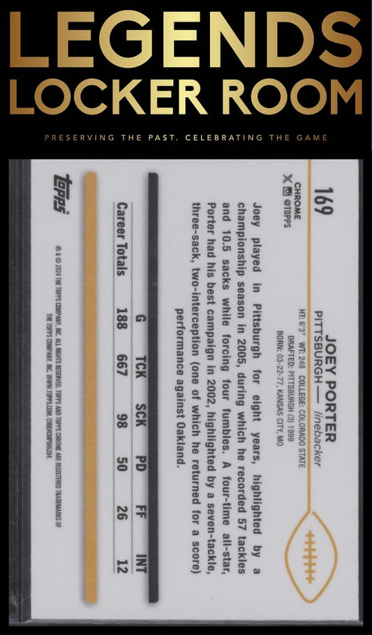 2024 Topps Chrome #169 Joey Porter Yellow Geometric Refractor #/75