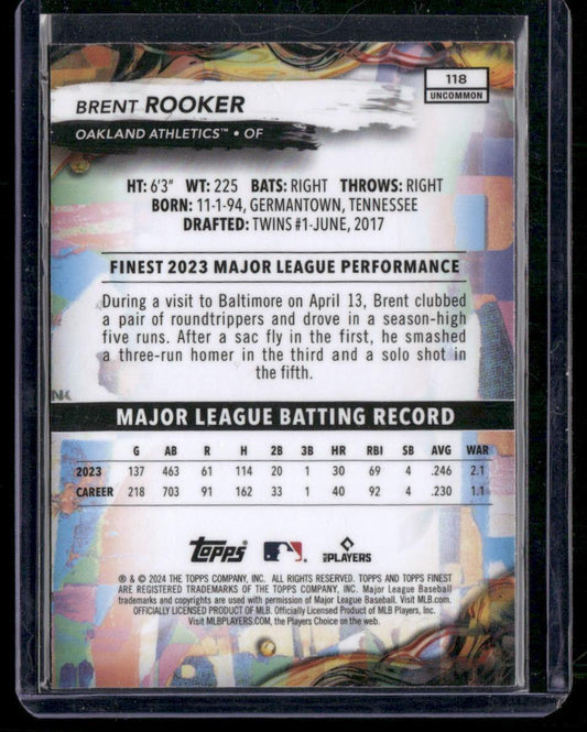 2024 Finest #118 Brent Rooker Checkerboard Refractors