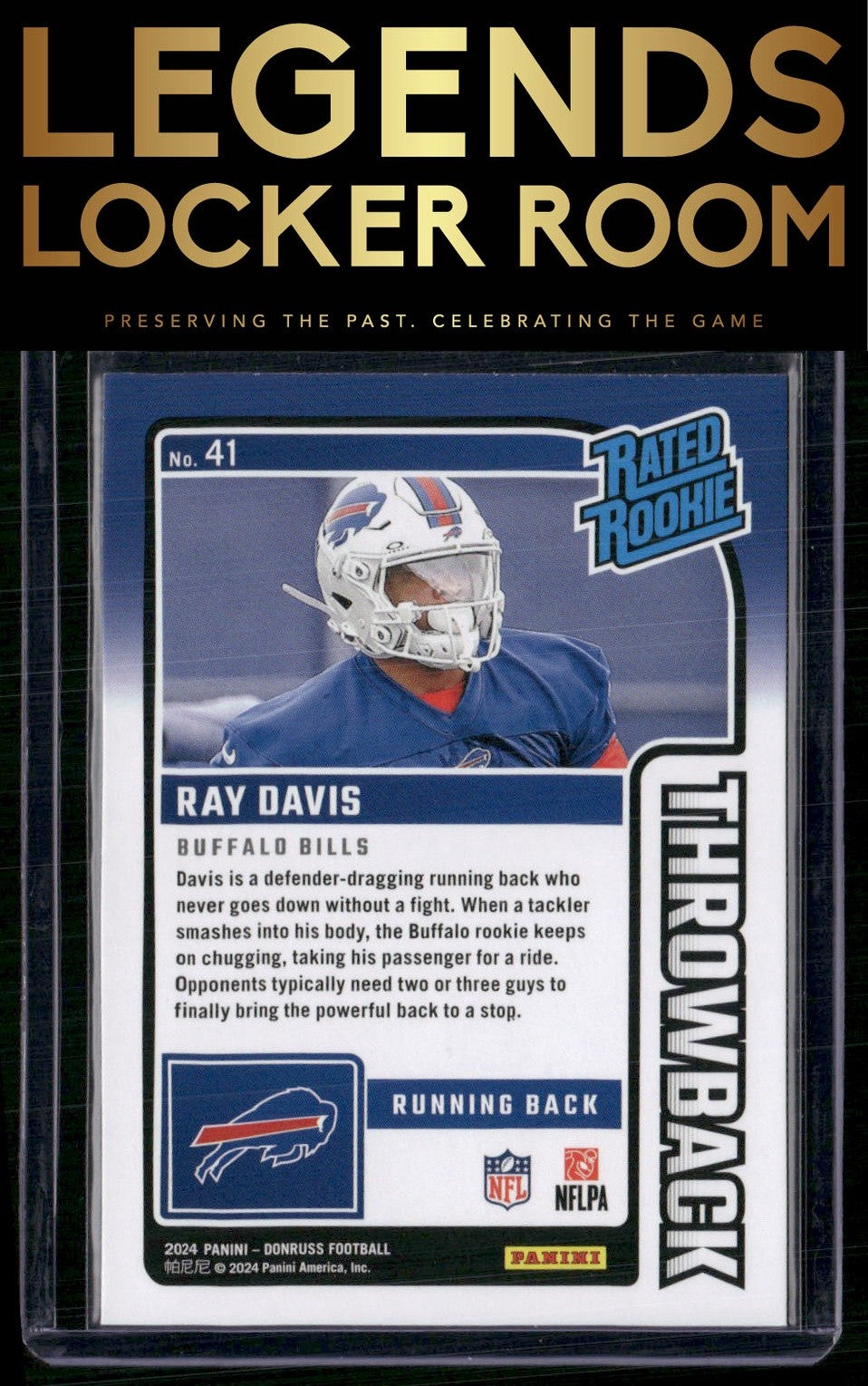2024 Donruss #41 Ray Davis Rated Rookies Throwback