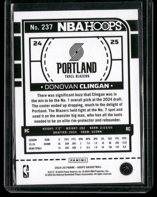 2024-25 Hoops #237 Donovan Clingan