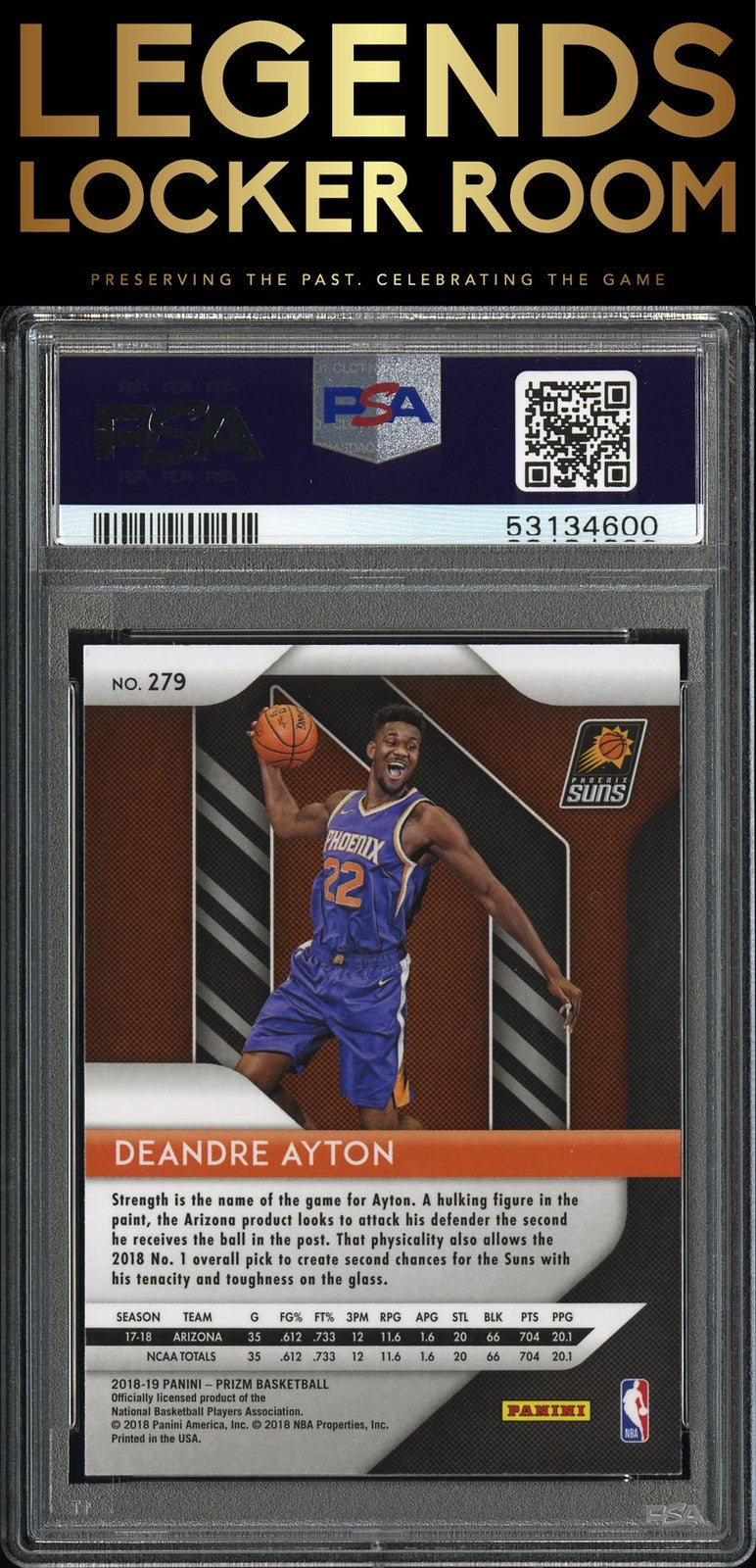 2018 Panini Prizm #279 Deandre Ayton PSA 9