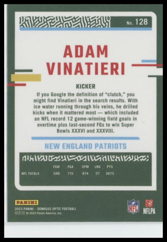 2023 Donruss Optic #128 Adam Vinatieri