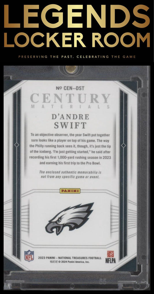 2023 Panini National Treasures #CEN-DST D'Andre Swift Century Materials #/99