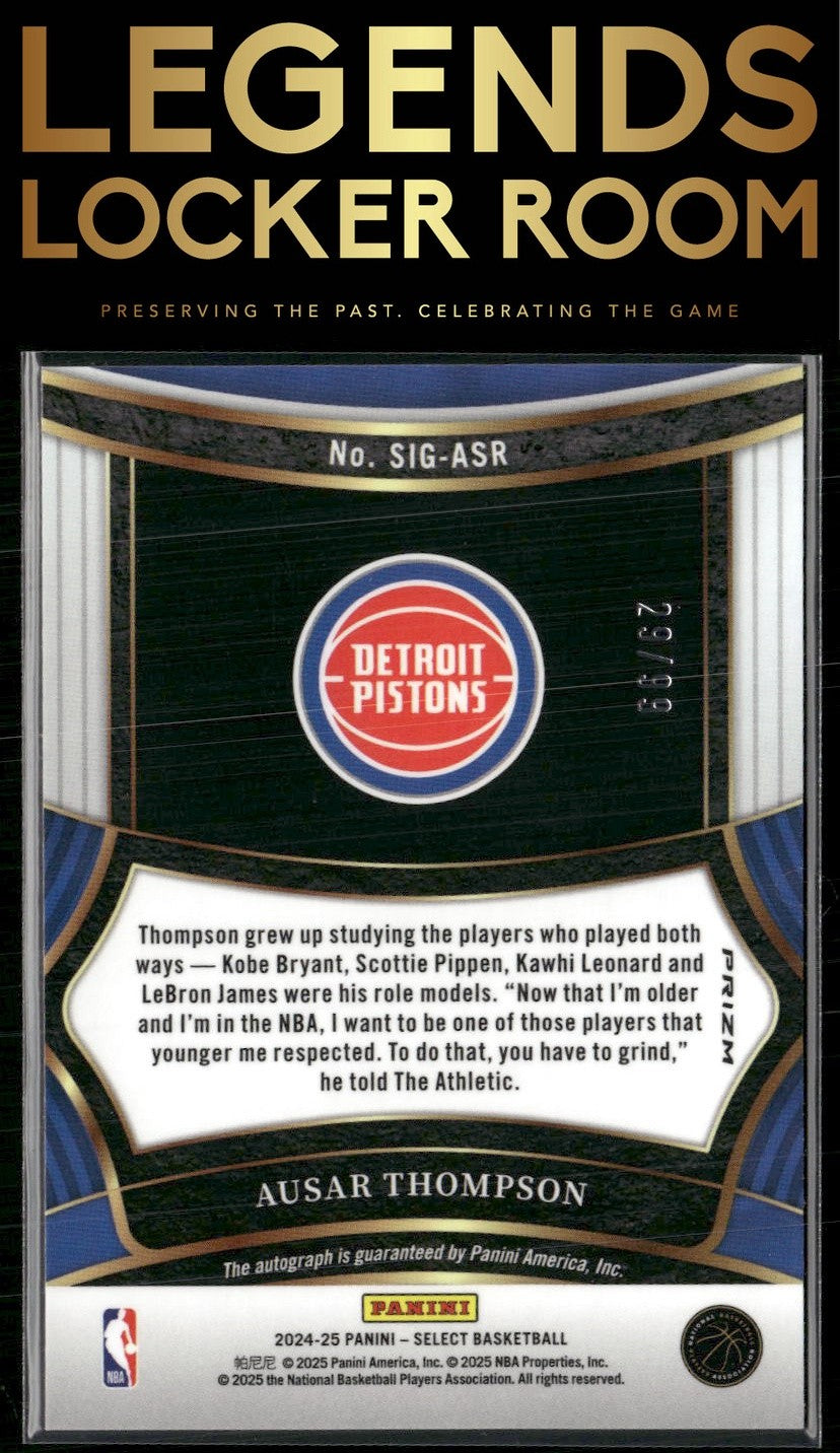 2024-25 Panini Select #SIG-ASR Ausar Thompson Signatures Red /99 Red