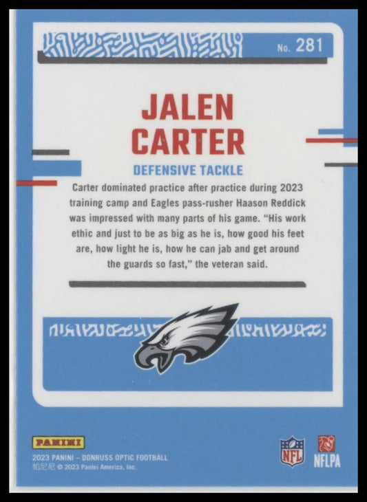 2023 Donruss Optic #281 Jalen Carter