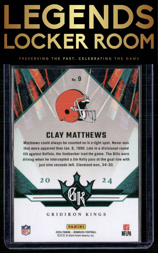 2024 Donruss #9 Clay Matthews All-Time Gridiron Kings