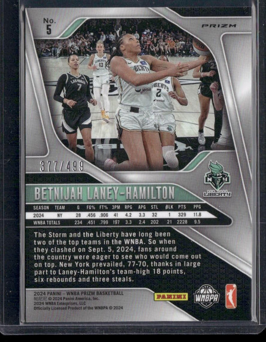 2024 Panini Prizm WNBA #5 Betnijah Laney-Hamilton Pulsa /499