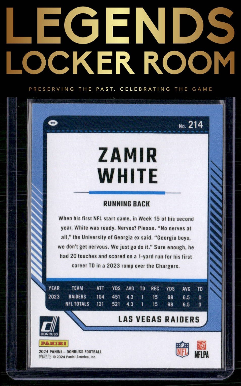 2024 Donruss #214 Zamir White