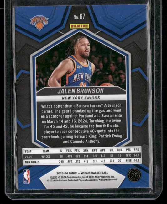 2023-24 Panini Mosaic #67 Jalen Brunson