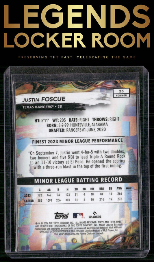 2024 Finest #23 Justin Foscue Checkerboard Refractors
