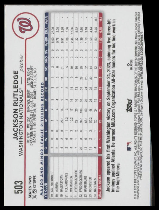 2024 Topps #503 Jackson Rutledge