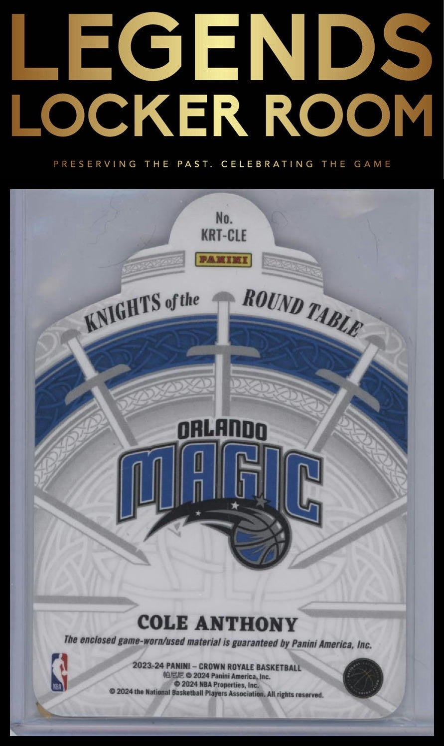 2023-24 Panini Crown Royale #KRT-CLE Cole Anthony Knights of the Round Table