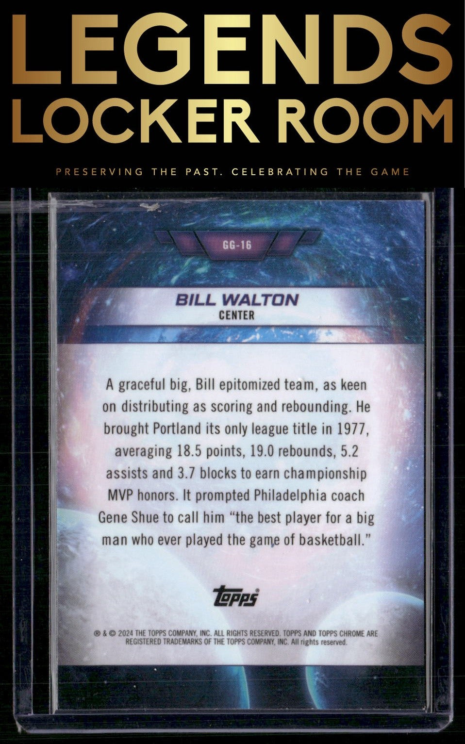 2023-24 Topps Chrome Cosmic #GG-16 Bill Walton Galaxy Greats