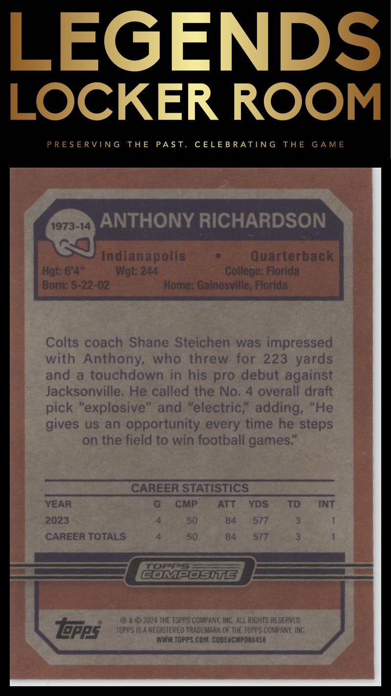 2023 Topps Composite #1973-14 Anthony Richardson 1973 Topps Football