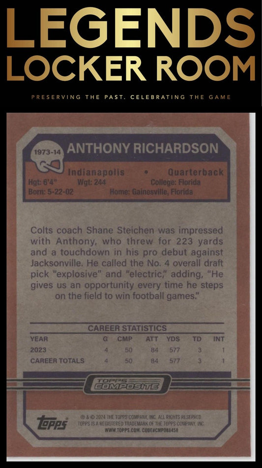 2023 Topps Composite #1973-14 Anthony Richardson 1973 Topps Football
