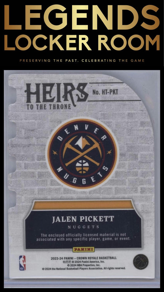 2023-24 Panini Crown Royale #HT-PKT Jalen Pickett Heirs to the Throne