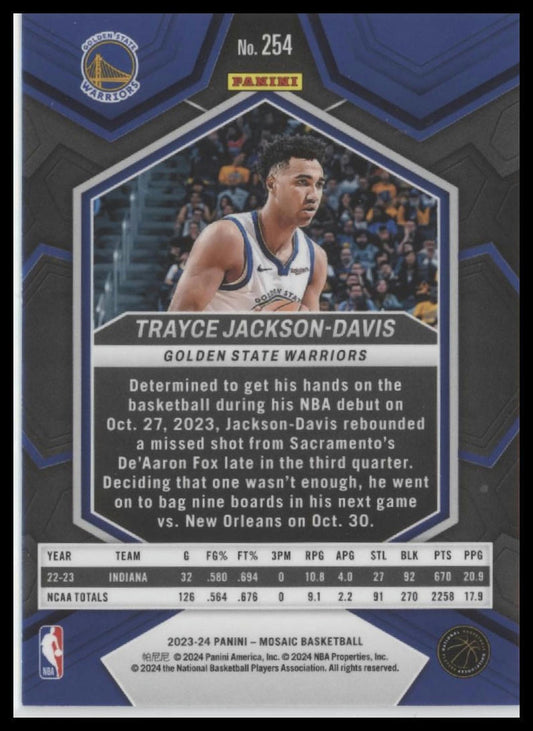 2023-24 Panini Mosaic #254 Trayce Jackson-Davis NBA Debut
