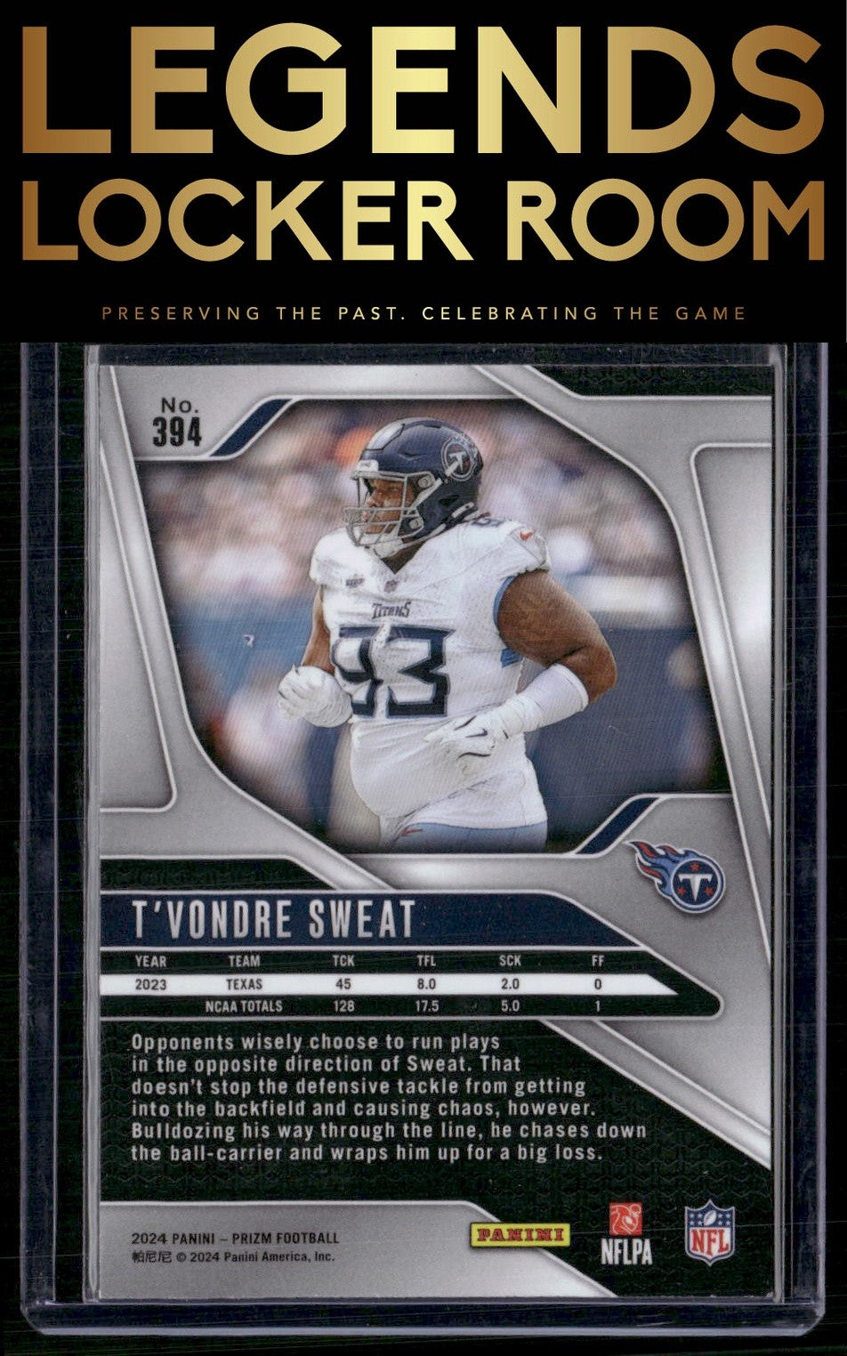 2024 Panini Prizm #394 T'Vondre Sweat