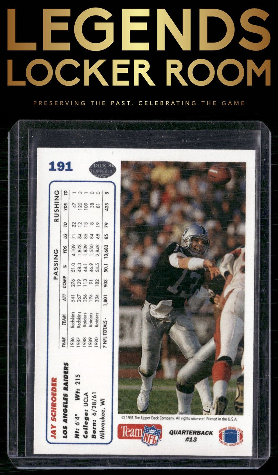 1991 Upper Deck #191c Jay Schroeder