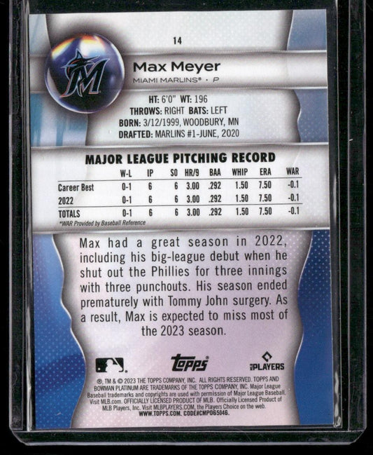 2023 Bowman Platinum #14 Max Meyer