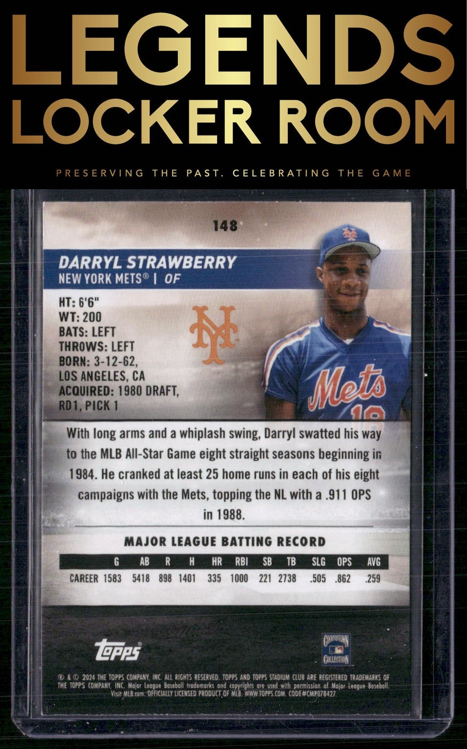 2024 Stadium Club #148 Darryl Strawberry Red Foil