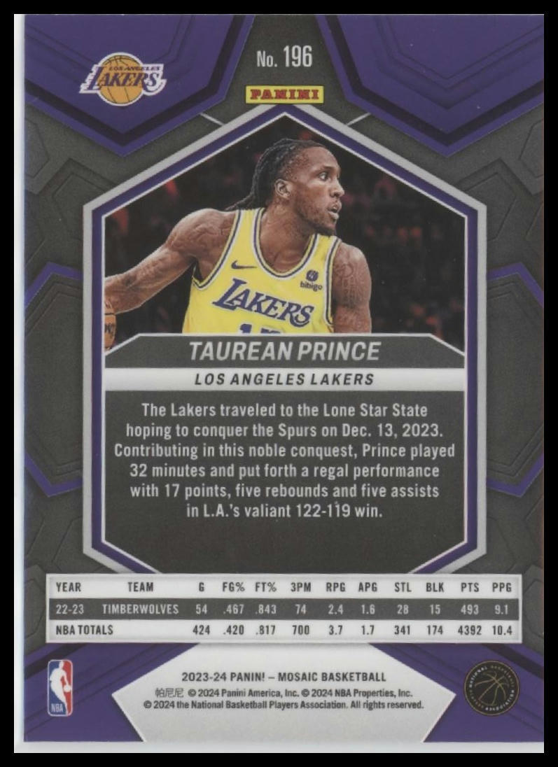 2023-24 Panini Mosaic #196 Taurean Prince
