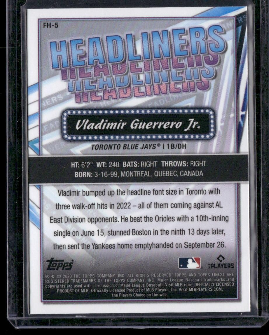 2023 Finest #FH-5 Vladimir Guerrero Jr. Headliners