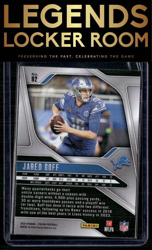 2024 Panini Prizm #92 Jared Goff