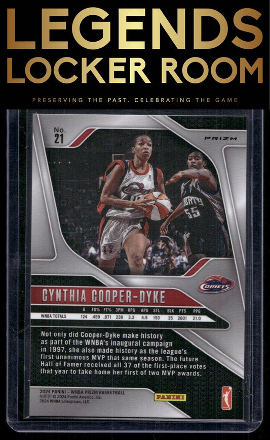 2024 Panini Prizm WNBA #21 Cynthia Cooper-Dyke Silver Prizms