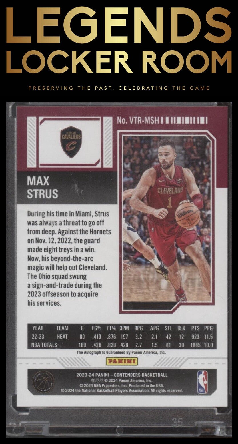 2023-24 Panini Contenders #VTR-MSH Max Strus Veteran Season Ticket Retail