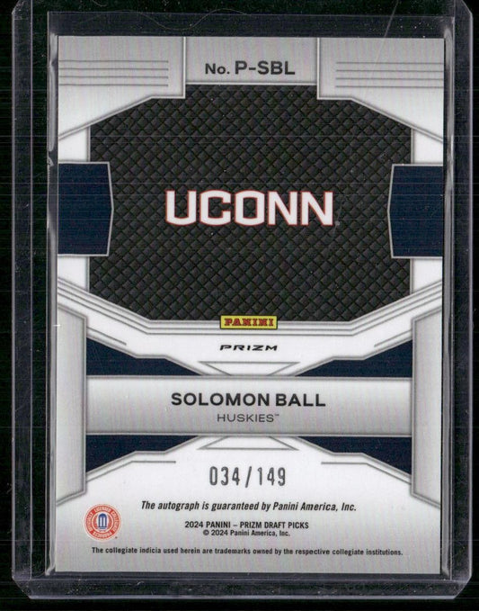 2024 Panini Prizm Draft Picks #P-SBL Solomon Ball Penmanship Prizms Blue #/149