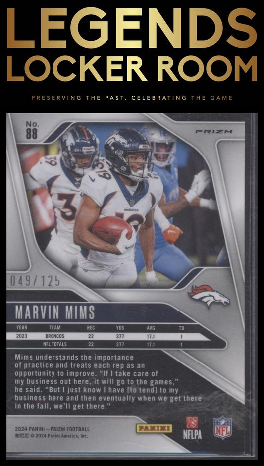 2024 Panini Prizm #88 Marvin Mims Purple #/125