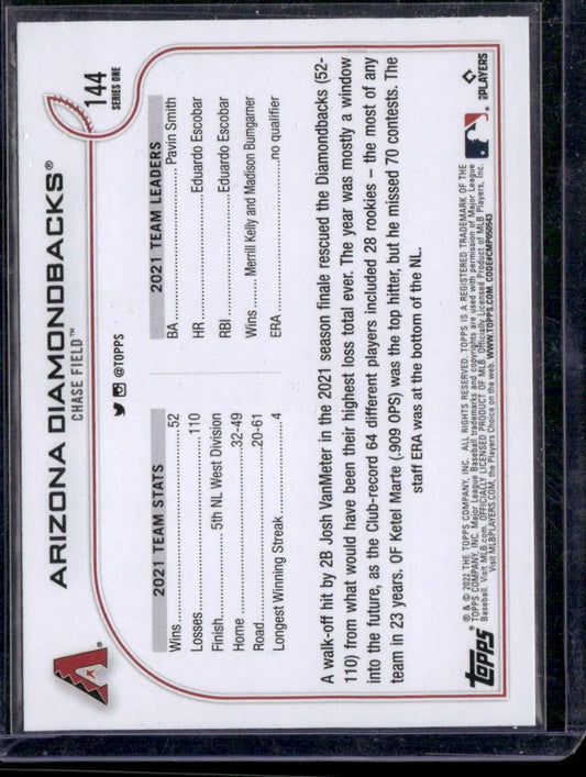 2022 Topps #144 Arizona Diamondbacks