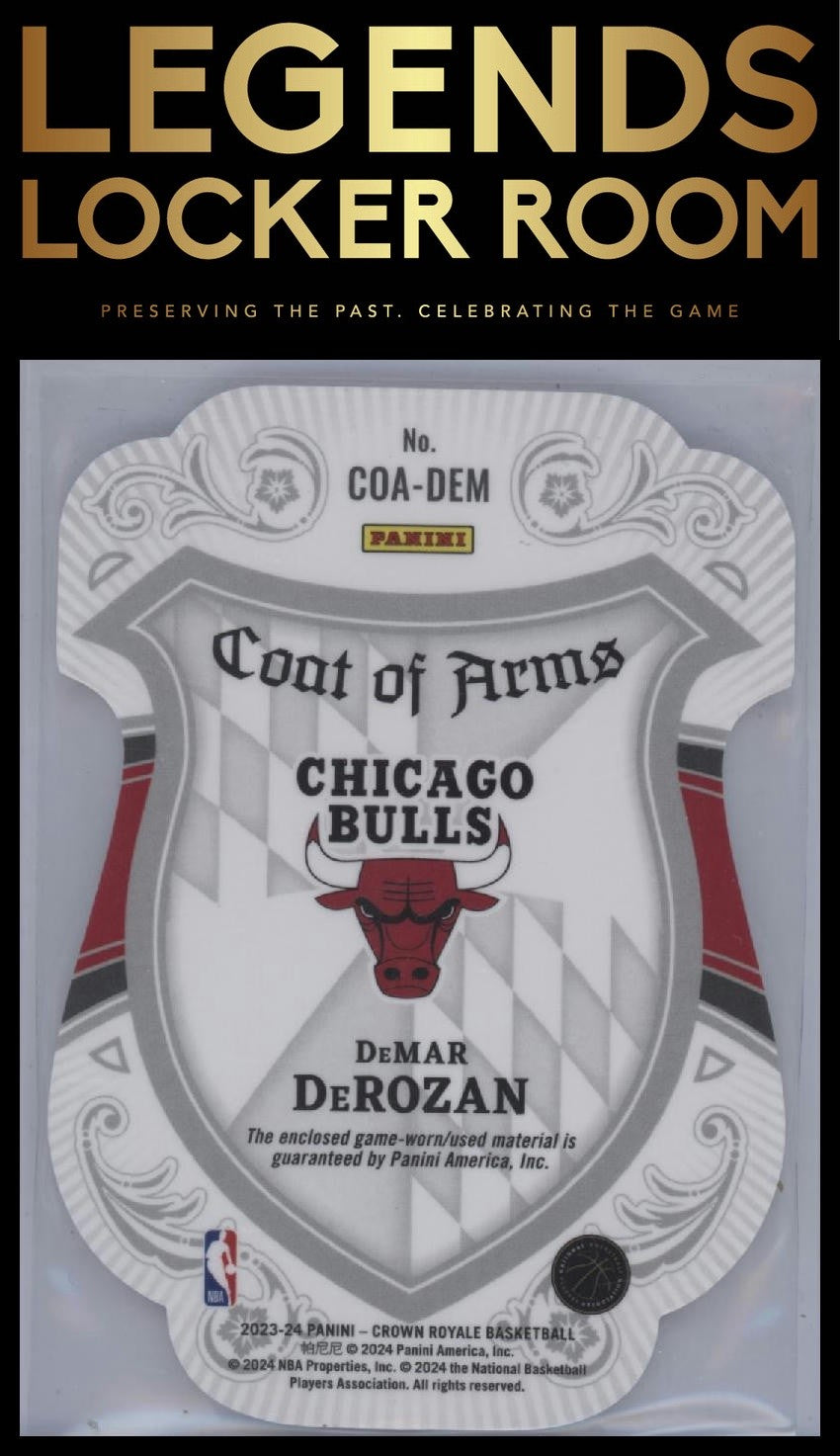 2023-24 Panini Crown Royale #COA-DEM DeMar DeRozan Coat of Arms