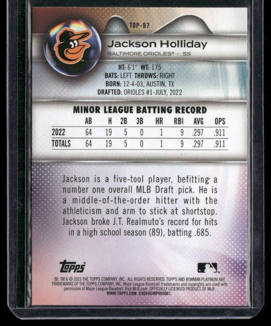 2023 Bowman Platinum #TOP-97 Jackson Holliday Top Prospects