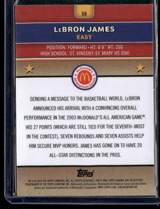 2024 Topps Chrome McDonald's All-American #50 LeBron James
