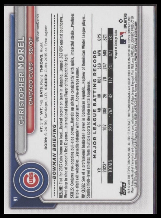 2024 Bowman #91 Christopher Morel