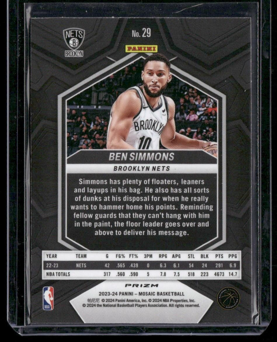 2023-24 Panini Mosaic #29 Ben Simmons Green