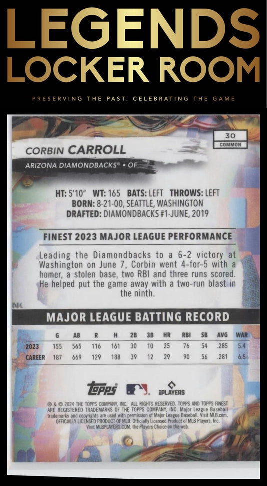 2024 Finest #30 Corbin Carroll Checkerboard Refractor